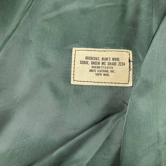 Abate US Marine Corps Overcoat Men 36R Green Military Dress Serge Coat Wool VTG - Picture 4 of 12